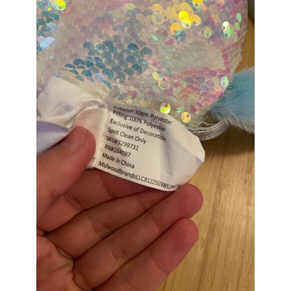 Midwood Brands Unicorn Rainbow Sequin Stuffed Animal Purse  10" - Picture 7 of 9